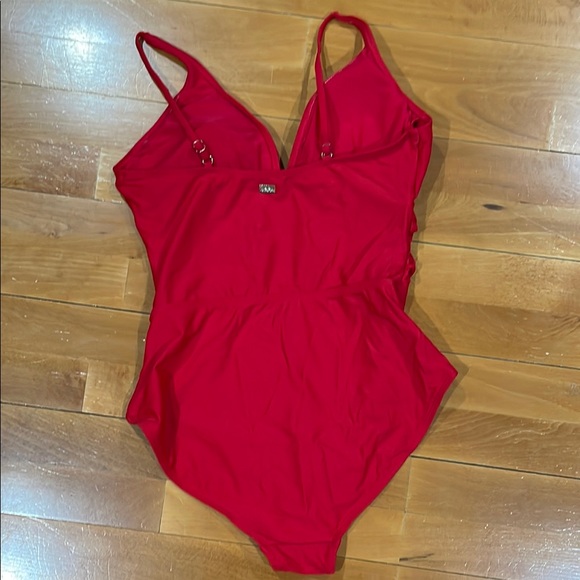 Women’s Red One Piece Swimsuit - Picture 2 of 4